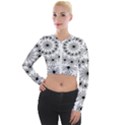 Flowers Mandala Hand Drawing Long Sleeve Cropped Velvet Jacket View1