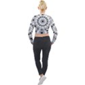 Flowers Mandala Hand Drawing Long Sleeve Cropped Velvet Jacket View2