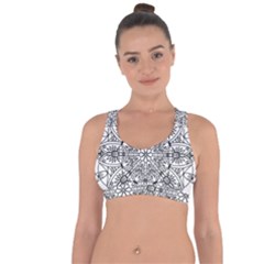 Drawing Pencil Pattern Mandala Cross String Back Sports Bra by Wegoenart