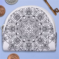 Drawing Pencil Pattern Mandala Horseshoe Style Canvas Pouch by Wegoenart