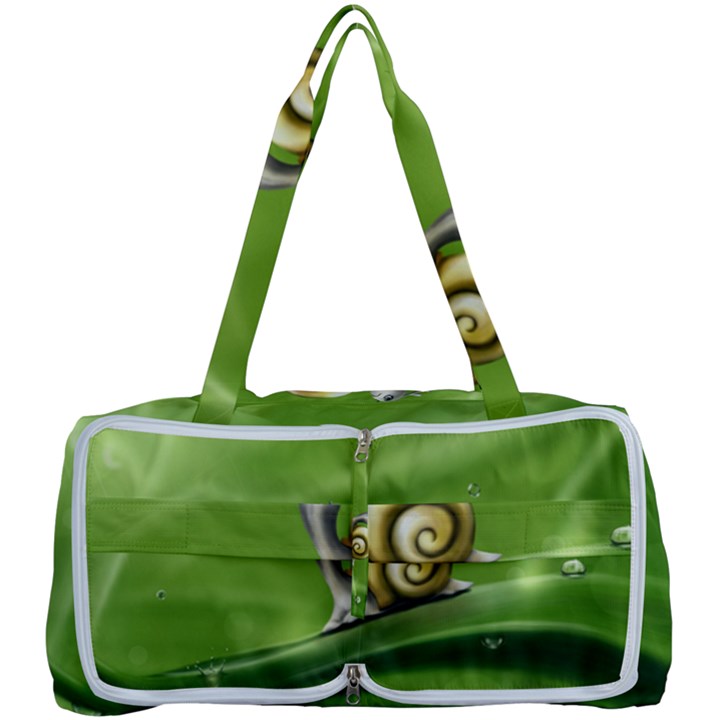 Snail Drops Rain Drawing Green Multi Function Bag