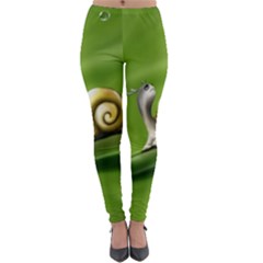 Snail Drops Rain Drawing Green Lightweight Velour Leggings by Wegoenart