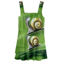 Snail Drops Rain Drawing Green Kids  Layered Skirt Swimsuit by Wegoenart