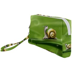 Snail Drops Rain Drawing Green Wristlet Pouch Bag (small)