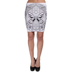 Mandala Butterfly Insect Bodycon Skirt by Wegoenart