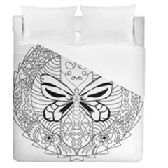 Mandala Butterfly Insect Duvet Cover (queen Size) by Wegoenart