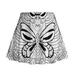 Mandala Butterfly Insect Mini Flare Skirt by Wegoenart