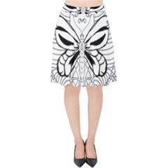 Mandala Butterfly Insect Velvet High Waist Skirt by Wegoenart