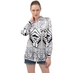 Mandala Butterfly Insect Long Sleeve Satin Shirt