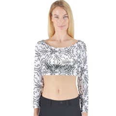 Pattern Design Pretty Cool Art Long Sleeve Crop Top by Wegoenart