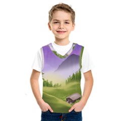 Digital Art Painting Landscape Kids  Sportswear by Wegoenart