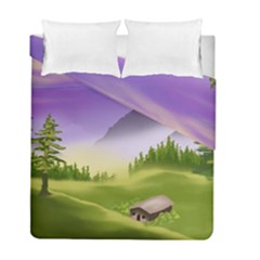 Digital Art Painting Landscape Duvet Cover Double Side (full/ Double Size) by Wegoenart