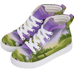 Digital Art Painting Landscape Kids  Hi-top Skate Sneakers by Wegoenart