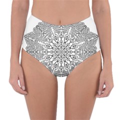 Mandala Drawing Unique Art Pattern Reversible High-waist Bikini Bottoms by Wegoenart