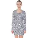 Mandala Drawing Unique Art Pattern V-neck Bodycon Long Sleeve Dress View1