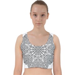 Mandala Drawing Unique Art Pattern Velvet Racer Back Crop Top by Wegoenart