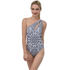 Mandala Drawing Unique Art Pattern To One Side Swimsuit by Wegoenart