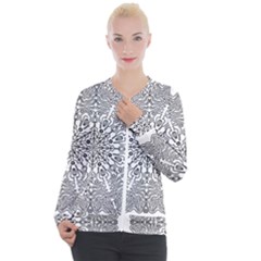 Mandala Drawing Unique Art Pattern Casual Zip Up Jacket by Wegoenart