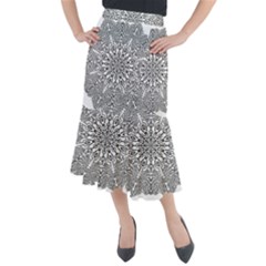 Mandala Drawing Unique Art Pattern Midi Mermaid Skirt