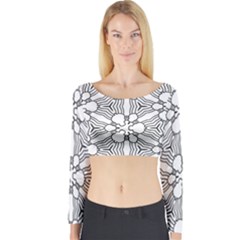 Pattern Design Pretty Cool Art Long Sleeve Crop Top by Wegoenart