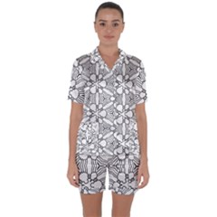 Pattern Design Pretty Cool Art Satin Short Sleeve Pyjamas Set by Wegoenart