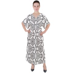 Pattern Design Pretty Cool Art V-neck Boho Style Maxi Dress