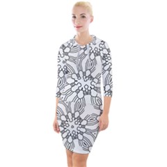 Pattern Design Pretty Cool Art Quarter Sleeve Hood Bodycon Dress by Wegoenart