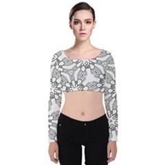 Pattern Design Pretty Cool Art Velvet Long Sleeve Crop Top by Wegoenart