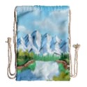 Digital Design Landscape Mountains Drawstring Bag (Large) View2