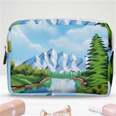 Digital Design Landscape Mountains Make Up Pouch (medium) by Wegoenart