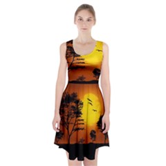 Digital Art Landscape Trees Artwork Racerback Midi Dress by Wegoenart