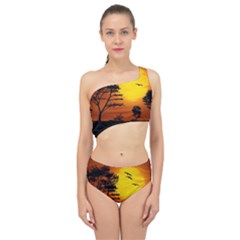 Digital Art Landscape Trees Artwork Spliced Up Two Piece Swimsuit by Wegoenart