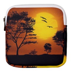 Digital Art Landscape Trees Artwork Mini Square Pouch by Wegoenart