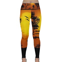 Digital Art Landscape Trees Artwork Lightweight Velour Classic Yoga Leggings by Wegoenart