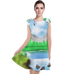 Digital Art Artwork Drawing Tie Up Tunic Dress by Wegoenart