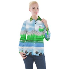 Digital Art Artwork Drawing Women s Long Sleeve Pocket Shirt