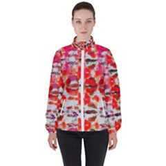 Paint Splatters On A White Background                       High Neck Windbreaker (women) by LalyLauraFLM