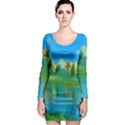 Digital Art Artwork Landscape Boat Long Sleeve Bodycon Dress View1