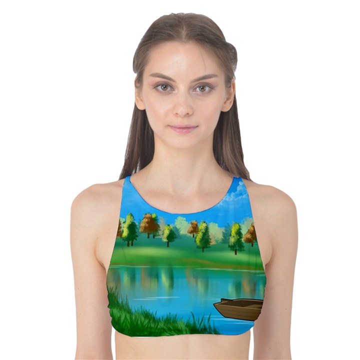 Digital Art Artwork Landscape Boat Tank Bikini Top