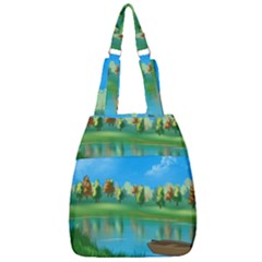 Digital Art Artwork Landscape Boat Center Zip Backpack