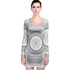 Pattern Design Pretty Cool Art Long Sleeve Bodycon Dress by Wegoenart