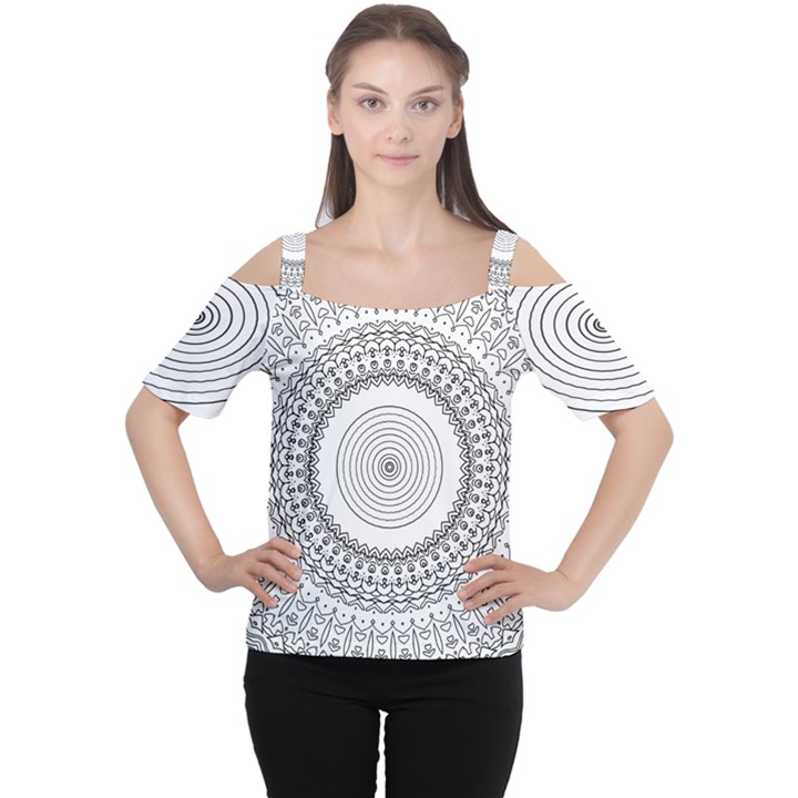 Pattern Design Pretty Cool Art Cutout Shoulder Tee