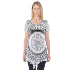 Pattern Design Pretty Cool Art Short Sleeve Tunic  by Wegoenart