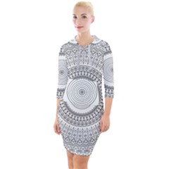 Pattern Design Pretty Cool Art Quarter Sleeve Hood Bodycon Dress by Wegoenart