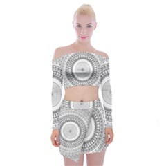 Pattern Design Pretty Cool Art Off Shoulder Top With Mini Skirt Set by Wegoenart