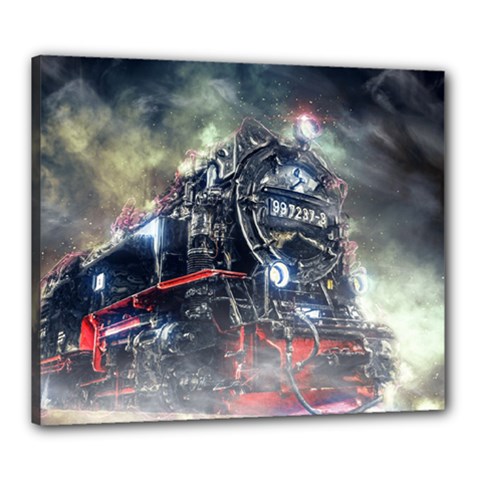 Steam Locomotive Br 99 Historically Canvas 24  X 20  (stretched) by Wegoenart