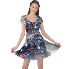 Steam Locomotive Br 99 Historically Cap Sleeve Dress by Wegoenart