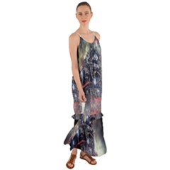 Steam Locomotive Br 99 Historically Cami Maxi Ruffle Chiffon Dress