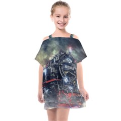 Steam Locomotive Br 99 Historically Kids  One Piece Chiffon Dress by Wegoenart