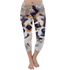 Chihuahua Dog Cute Pets Small Capri Winter Leggings  by Wegoenart